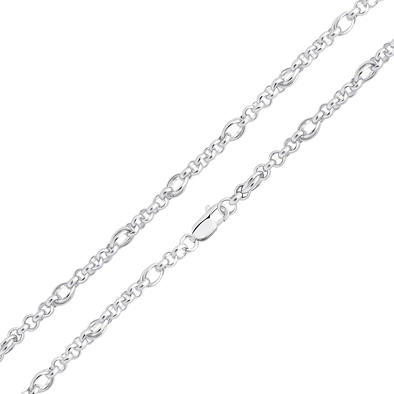 Sterling Silver 6.5mm Handmade Oval Round Belcher Bracelet