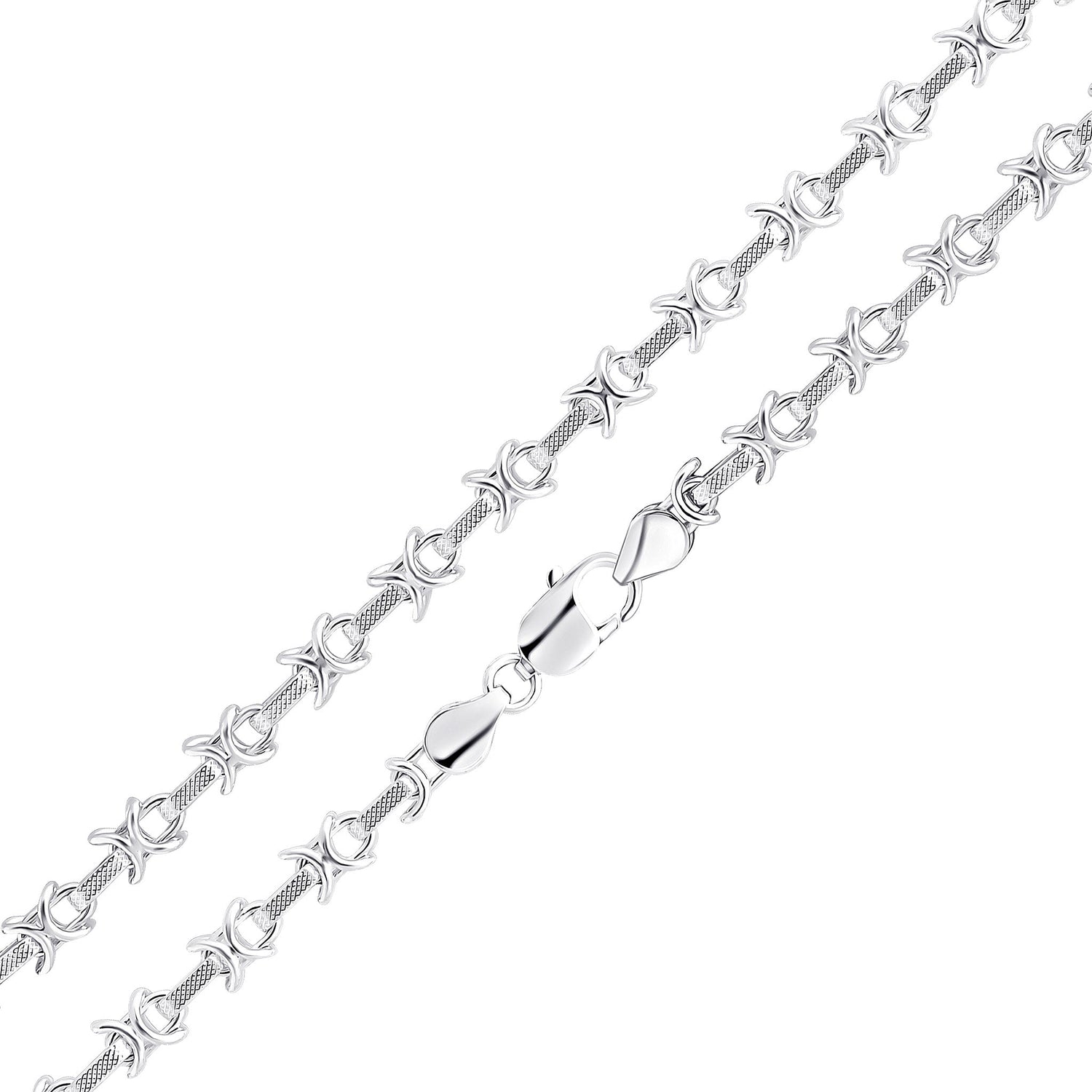 Sterling Silver 7mm Handmade Textured Knot Bracelet