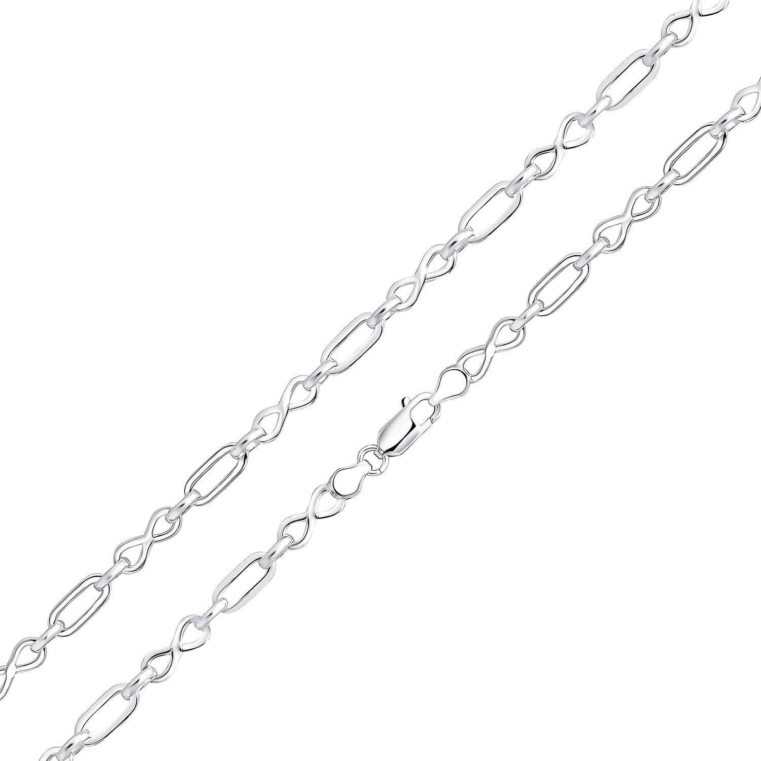 Sterling Silver 5.6mm Handmade Infinity Link Bracelet