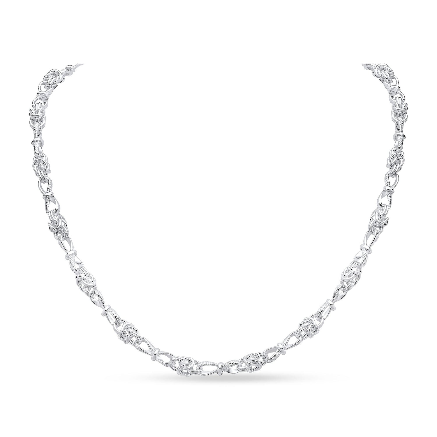 Sterling Silver 5.3mm Handmade Byzantine Twist Necklace