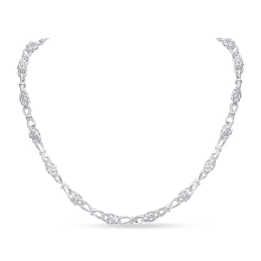 Sterling Silver 5.3mm Handmade Byzantine Twist Necklace