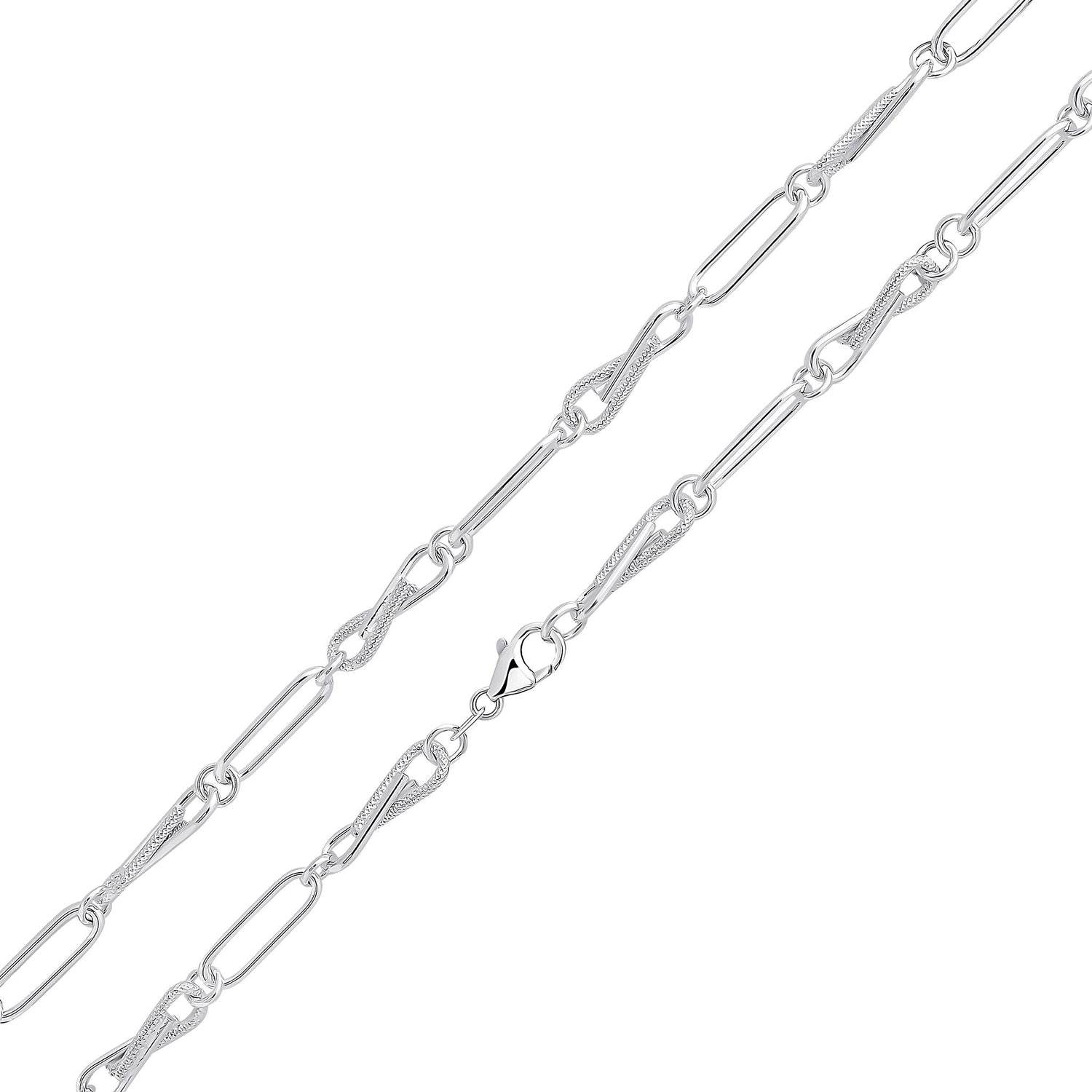 Sterling Silver Handmade Solid 6mm Infinity Oval Bracelet
