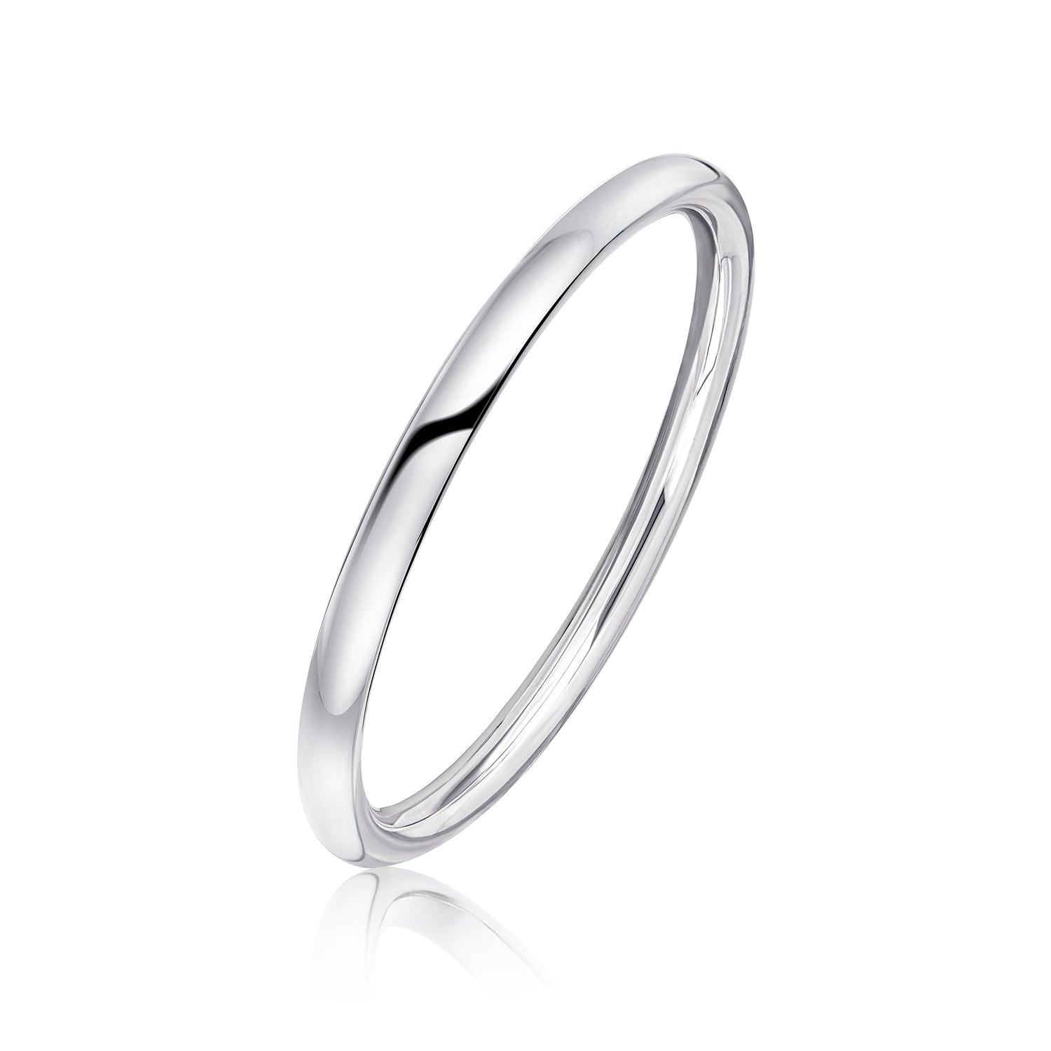 Sterling Silver 6mm Solid Round Bangle