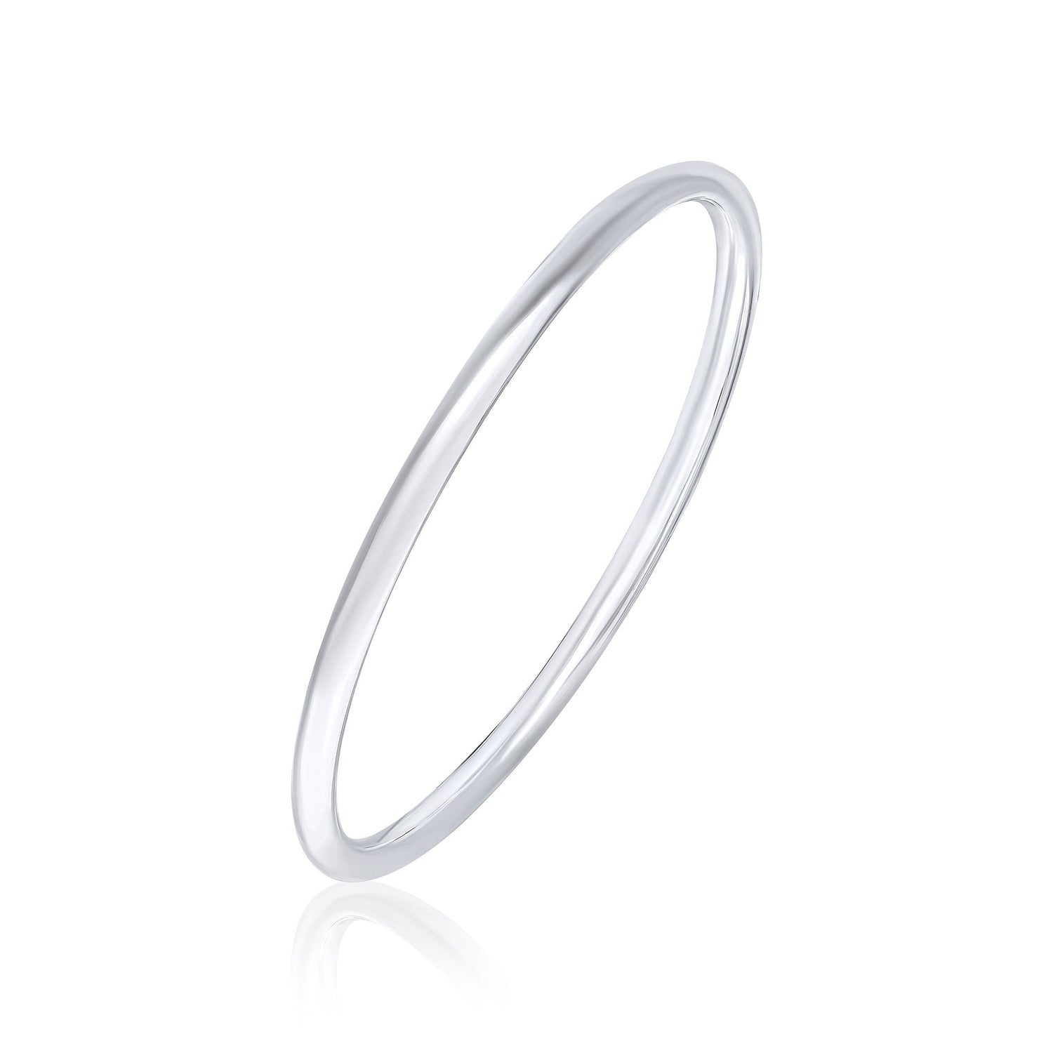 Silver Solid 4mm Round Bangle
