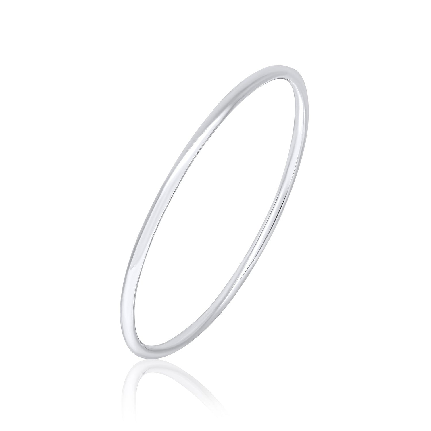 Sterling Silver 3mm Solid Round Bangle