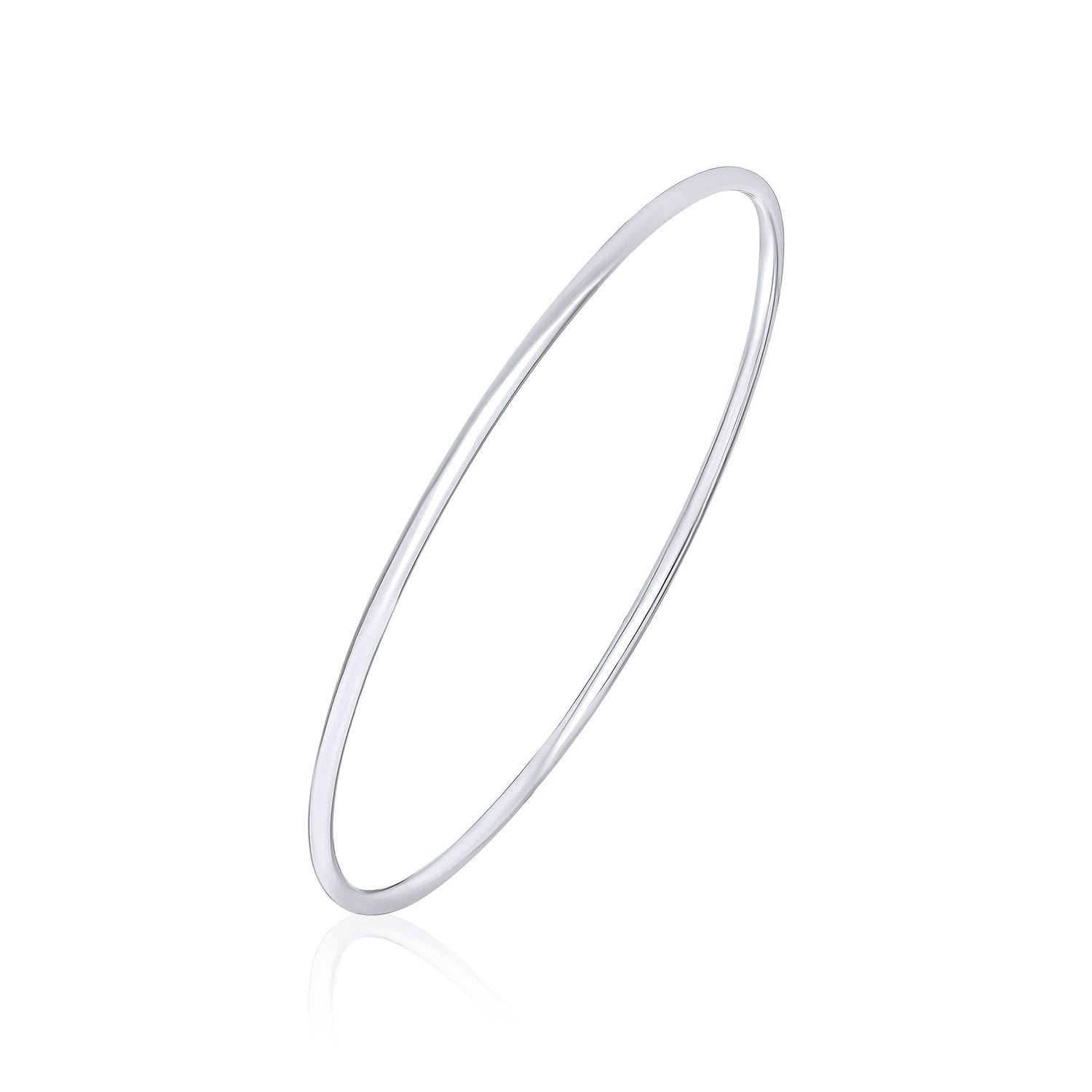 Silver 2mm Solid Round Bangle