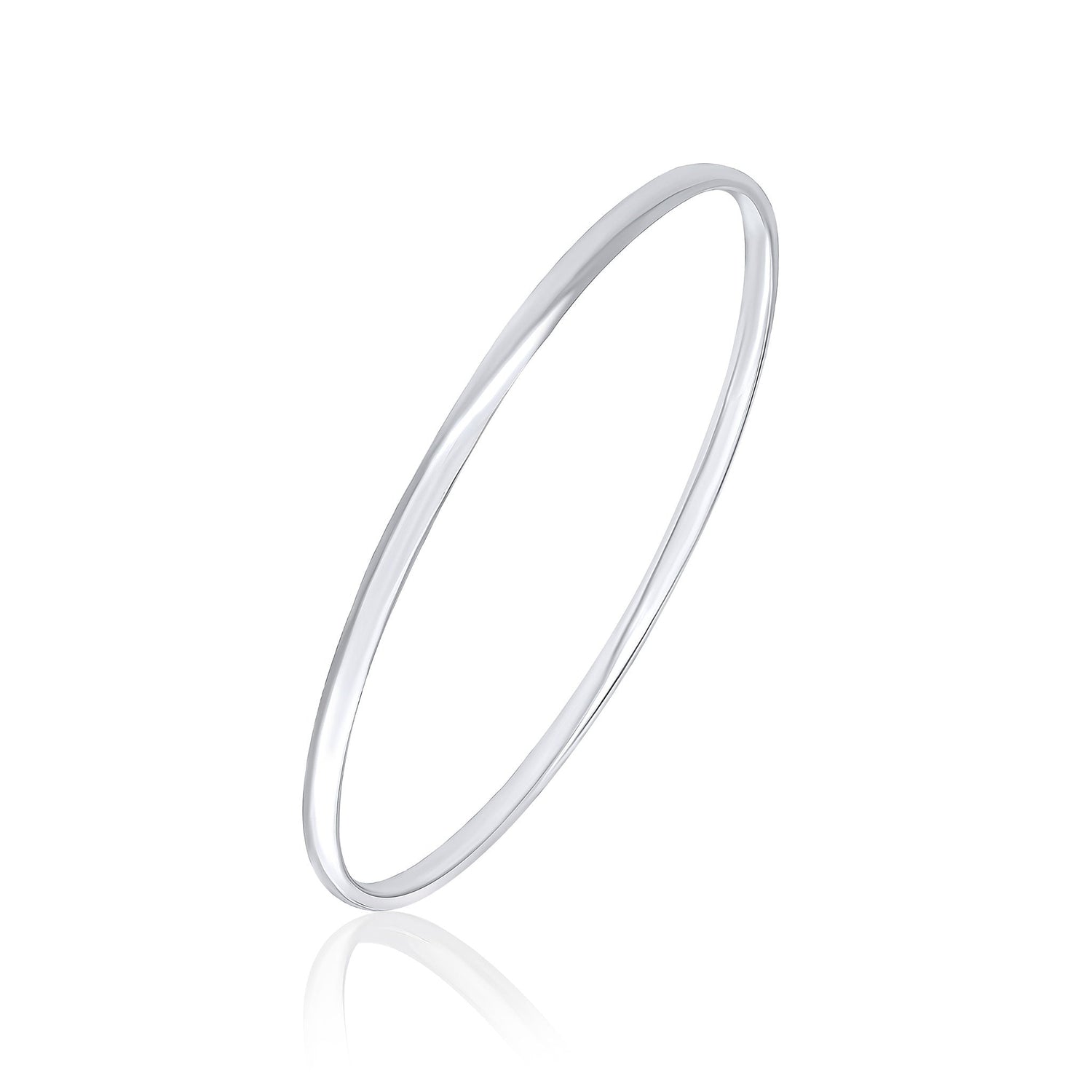 Sterling Silver 3mm Solid Court Bangle
