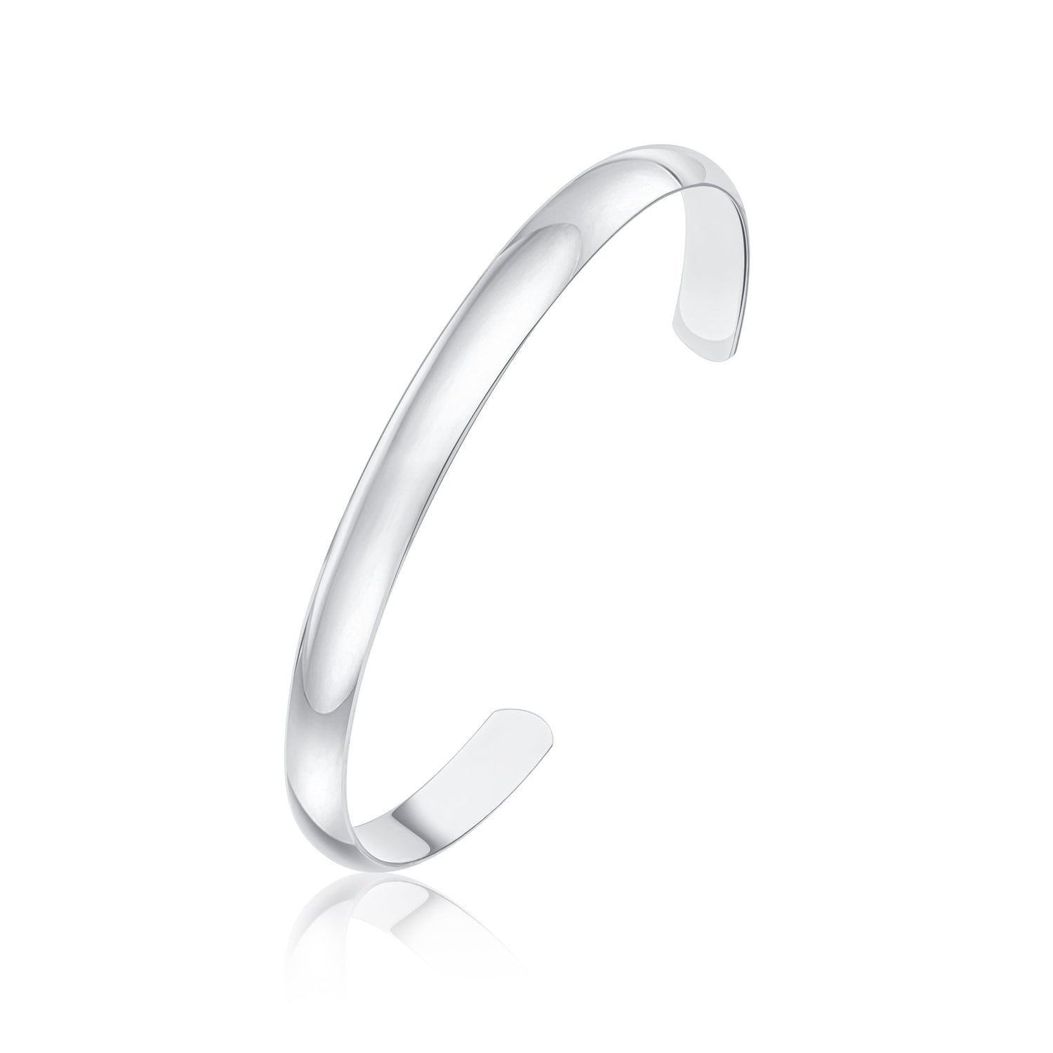 Sterling Silver 6mm Solid Court Torque Bangle 65mm