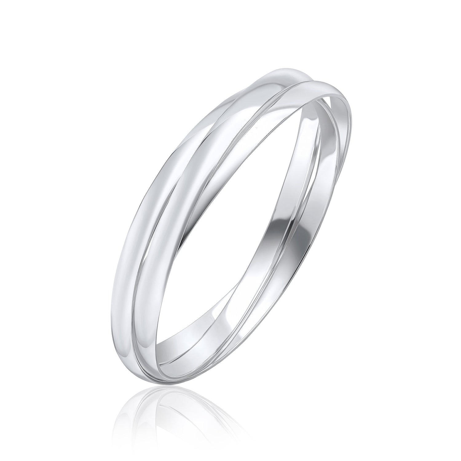 Sterling Silver Solid 5mm Court Russian Bangle