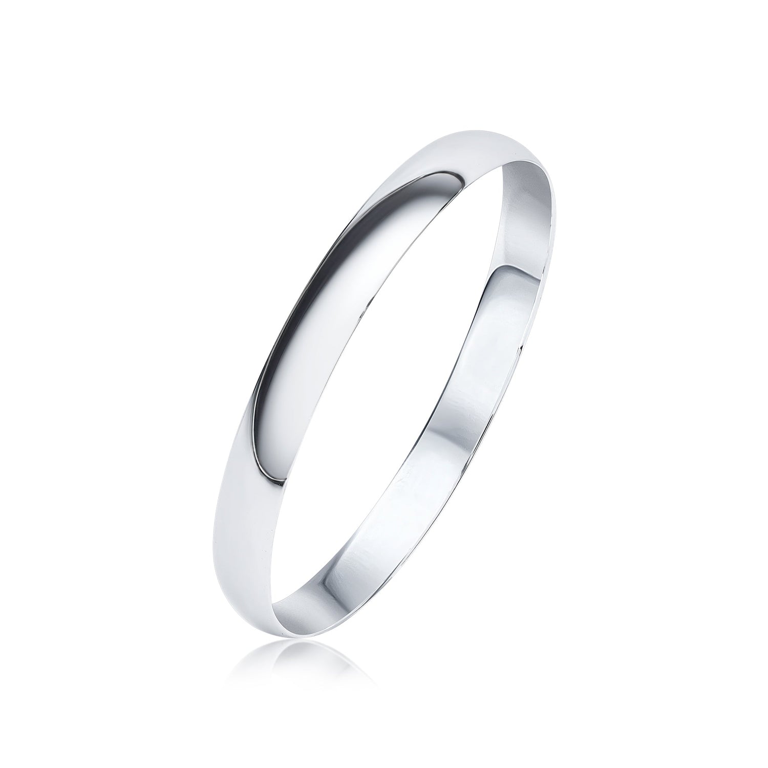 Sterling Silver 8mm Solid Round Court Bangle