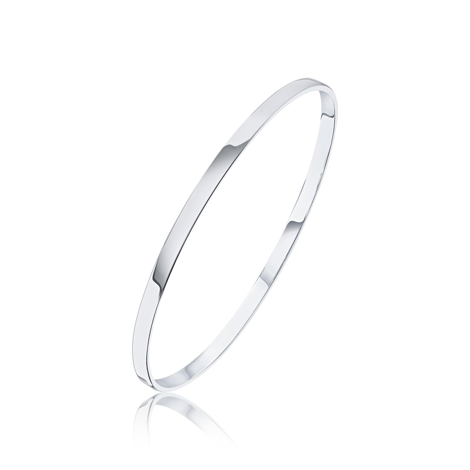 Sterling Silver 3.5mm Solid Flat Bangle