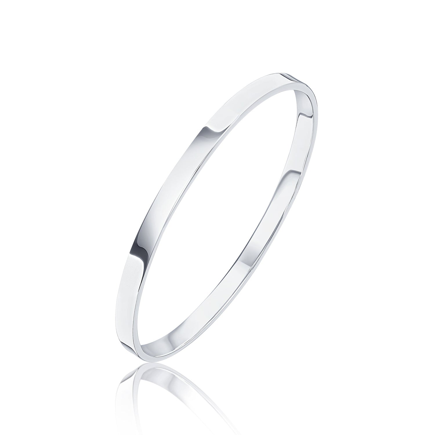 Sterling Silver 5mm Solid Flat Profile Bangle
