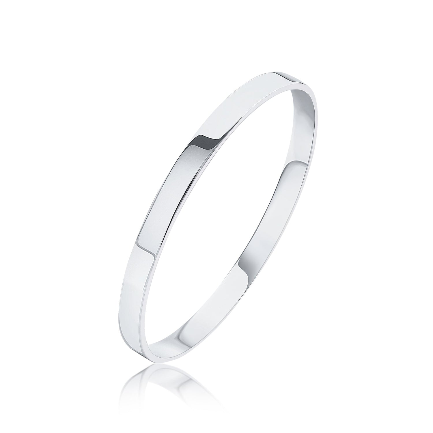 Sterling Silver 6mm Solid Flat Profile Bangle