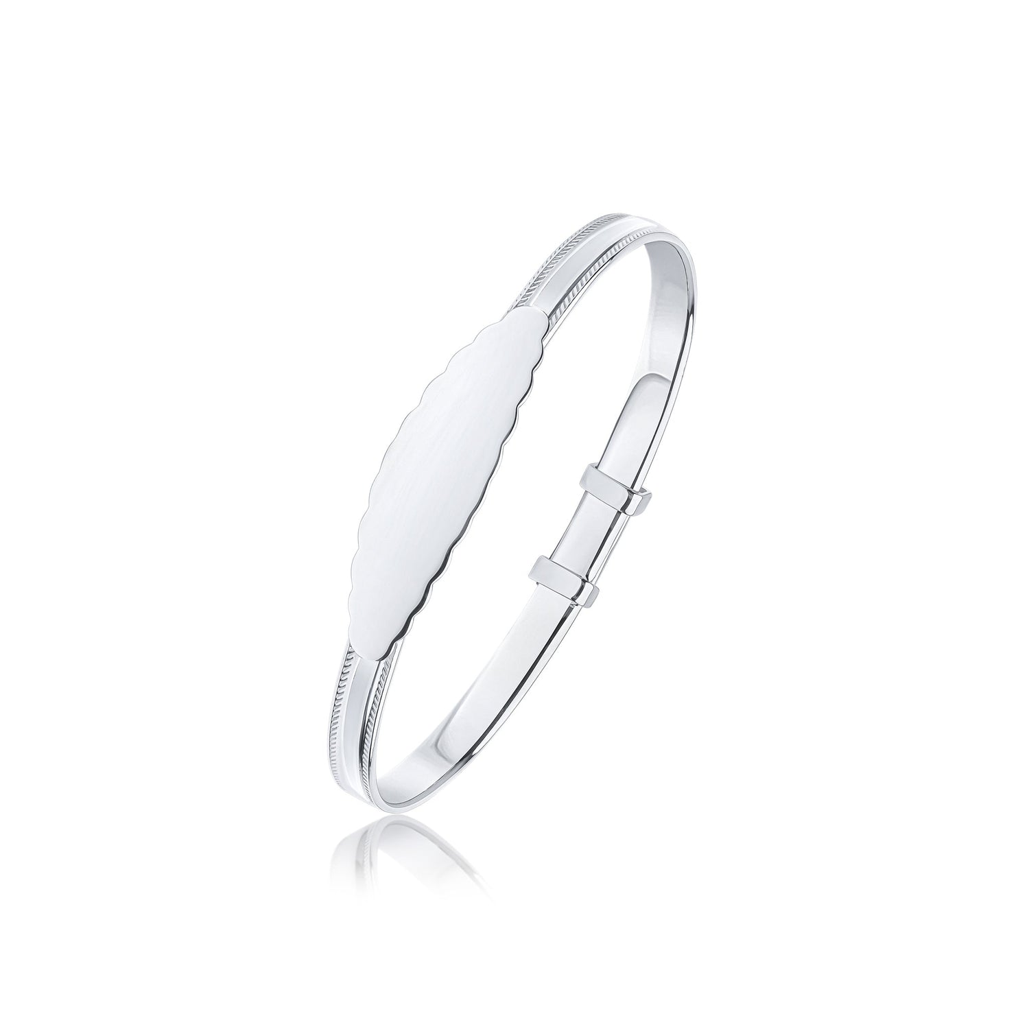 Sterling Silver Beaded Edge Baby Bangle