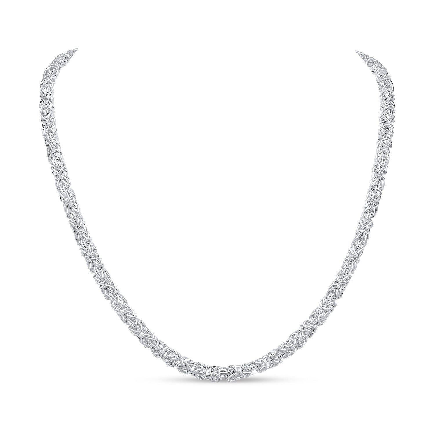 Sterling Silver 5mm Byzantine Necklace