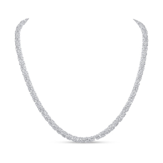 Sterling Silver Handmade Solid 5mm Byzantine Necklace