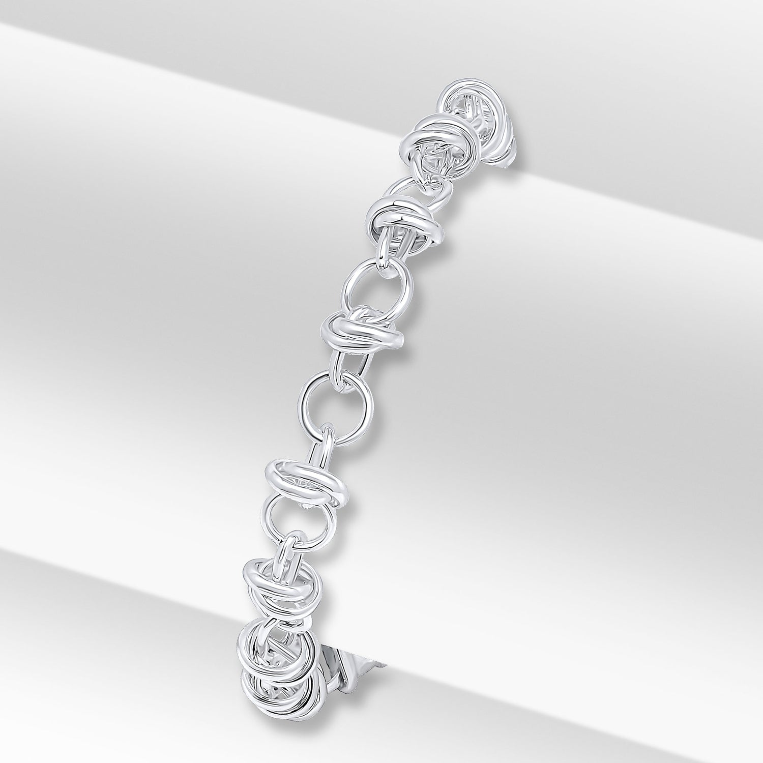 Sterling Silver Handmade Solid 7mm Belcher Link Bracelet with Ring Detail