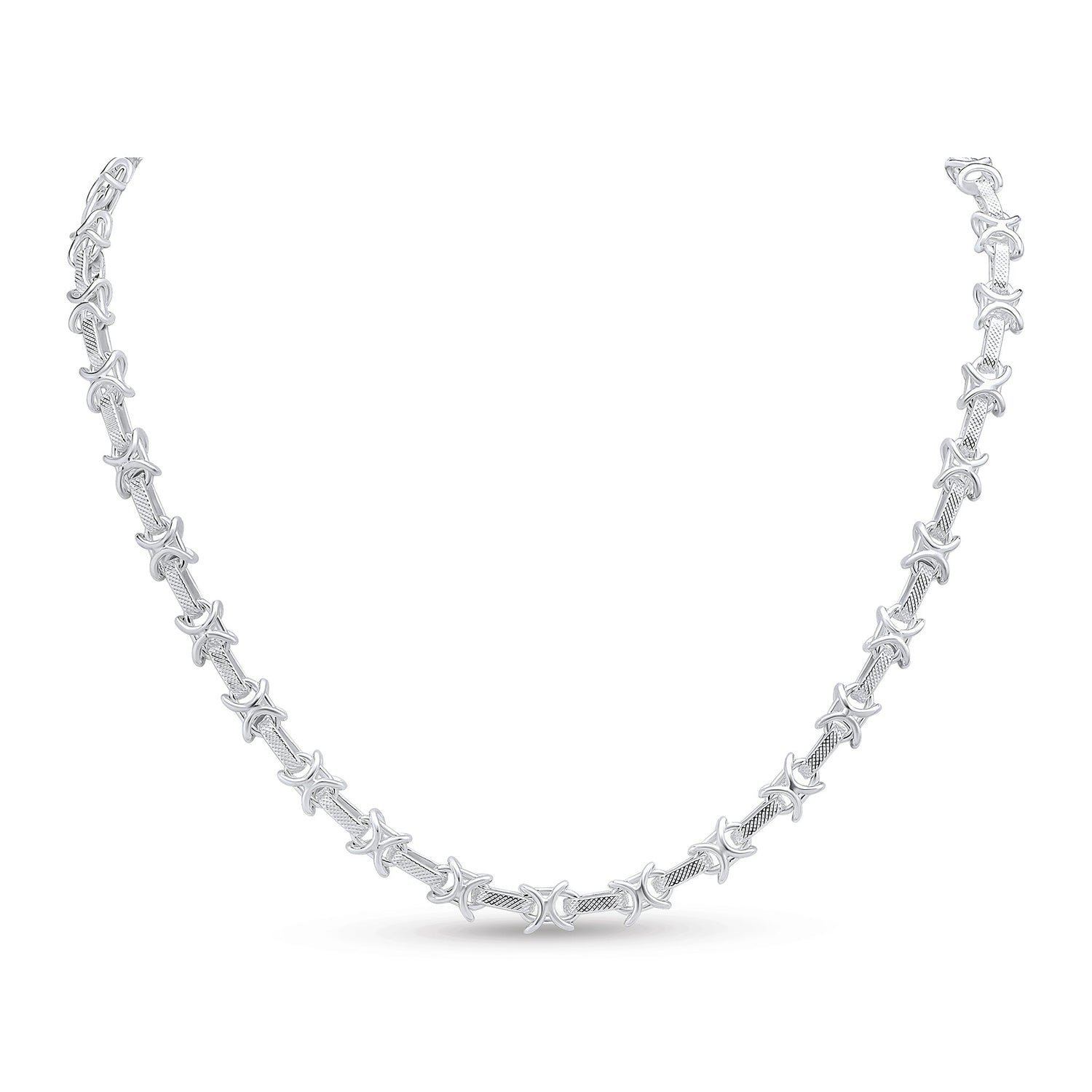 Sterling Silver 7mm Handmade Textured Knot Necklace