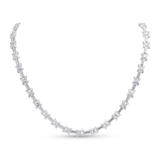 Sterling Silver 7mm Handmade Textured Knot Necklace