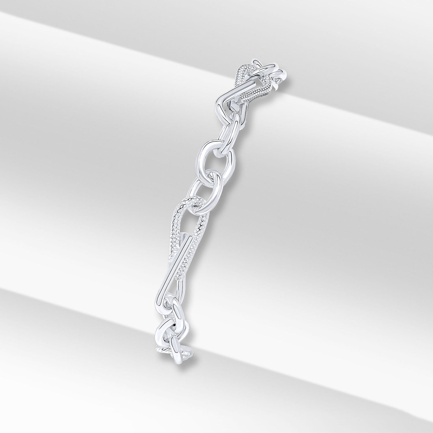 Sterling Silver 6.5mm Trombone Twist Bracelet