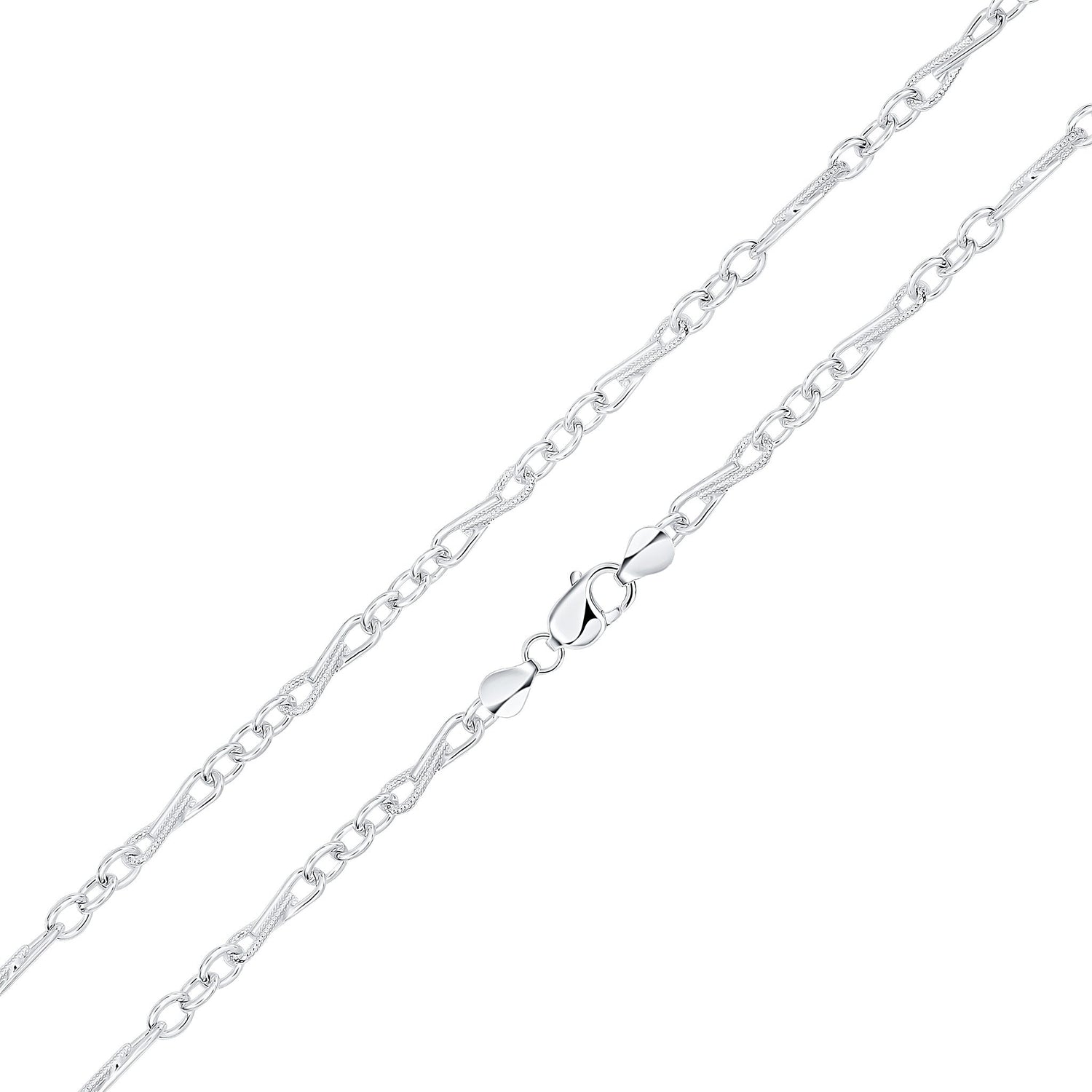 Sterling Silver 6.5mm Trombone Twist Bracelet