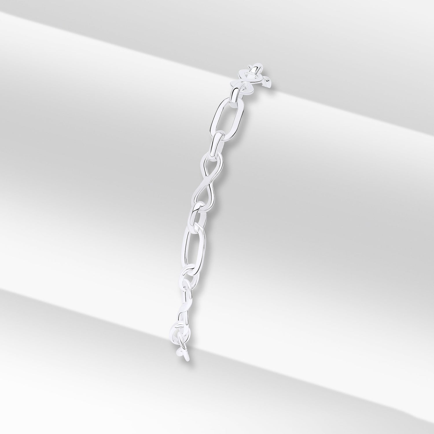 Sterling Silver 5.6mm Handmade Infinity Link Bracelet