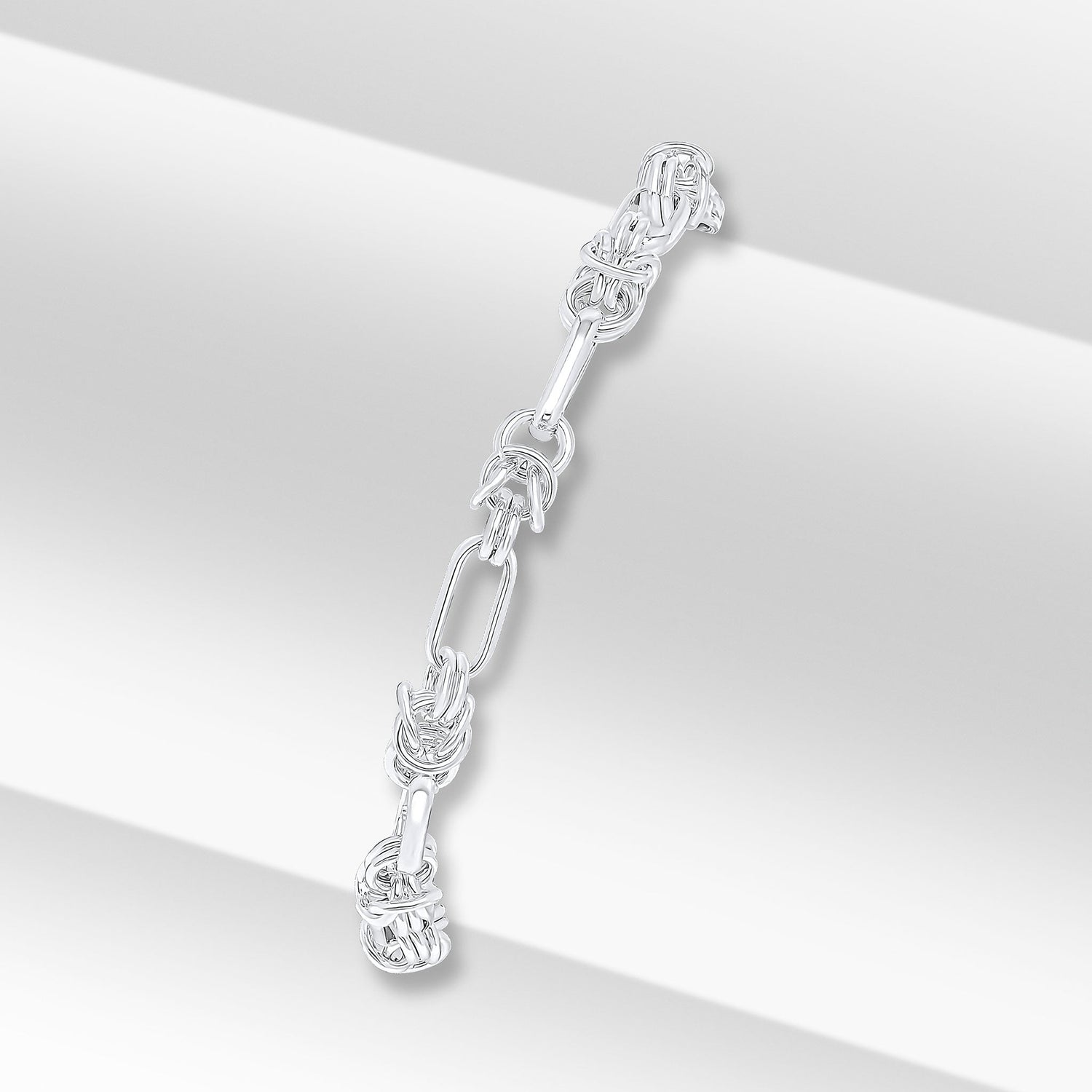 Sterling Silver 4.6mm Handmade Byzantine Oval Bracelet