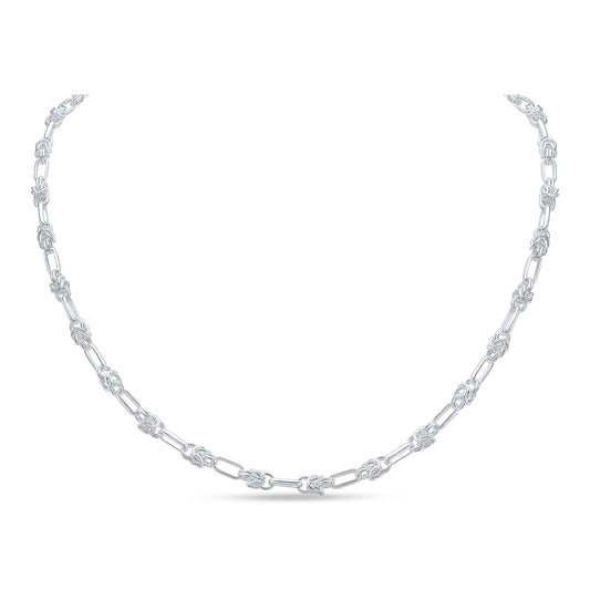 Sterling Silver Handmade Solid 4.6mm Byzantine Oval Necklace