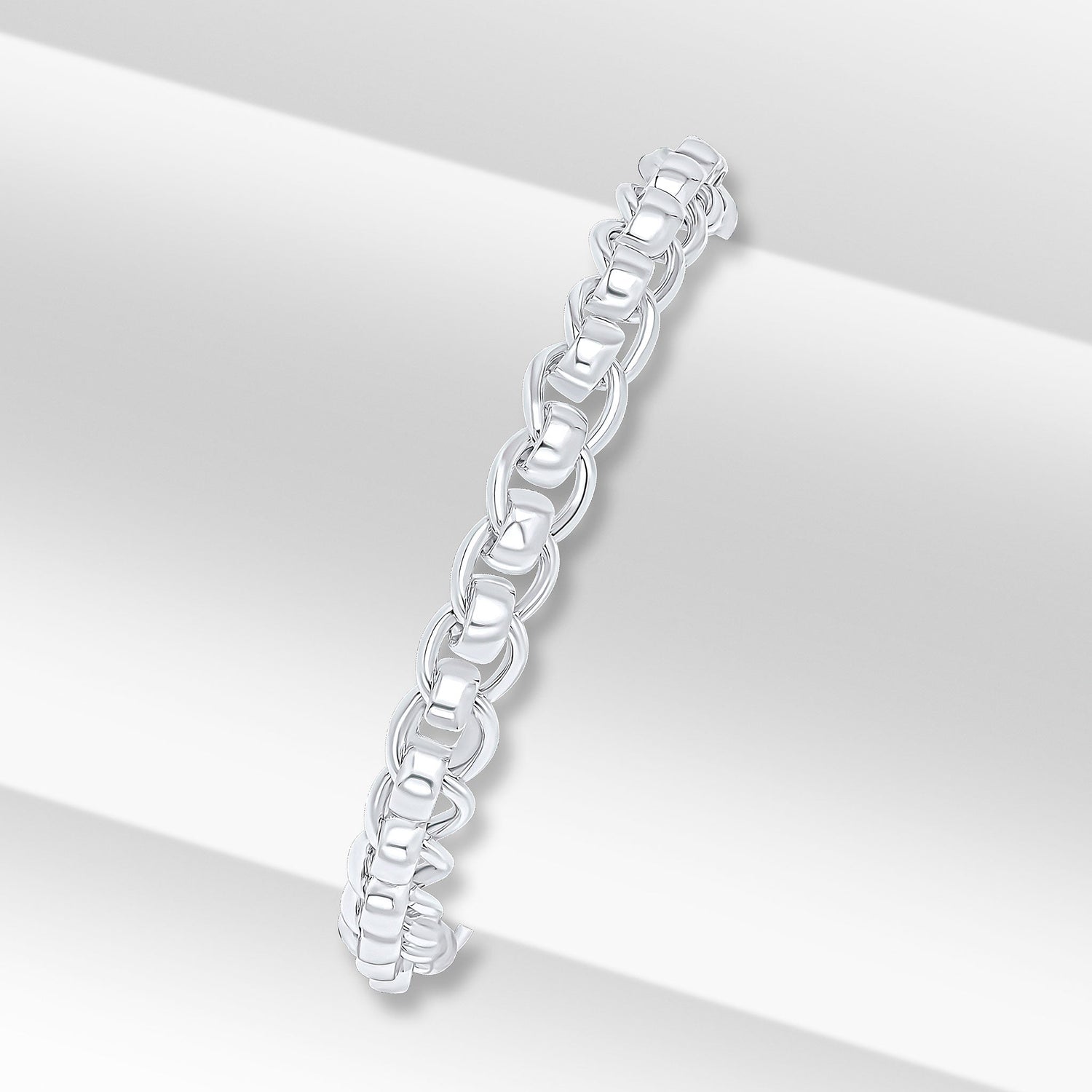 Sterling Silver 10mm Rollerball Bracelet with Bolt Ring Clasp