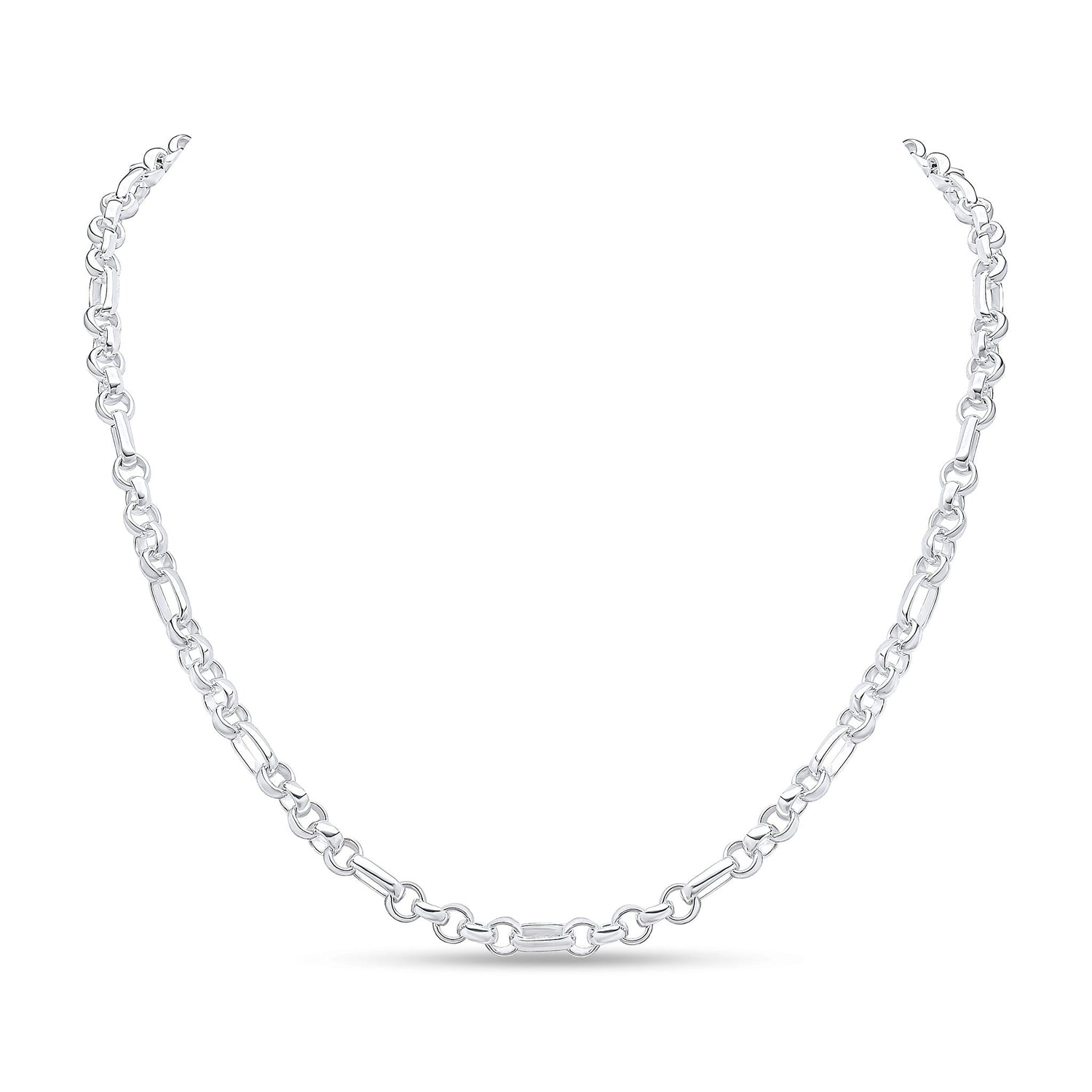 Sterling Silver Handmade Solid 5mm Plain Belcher Necklace