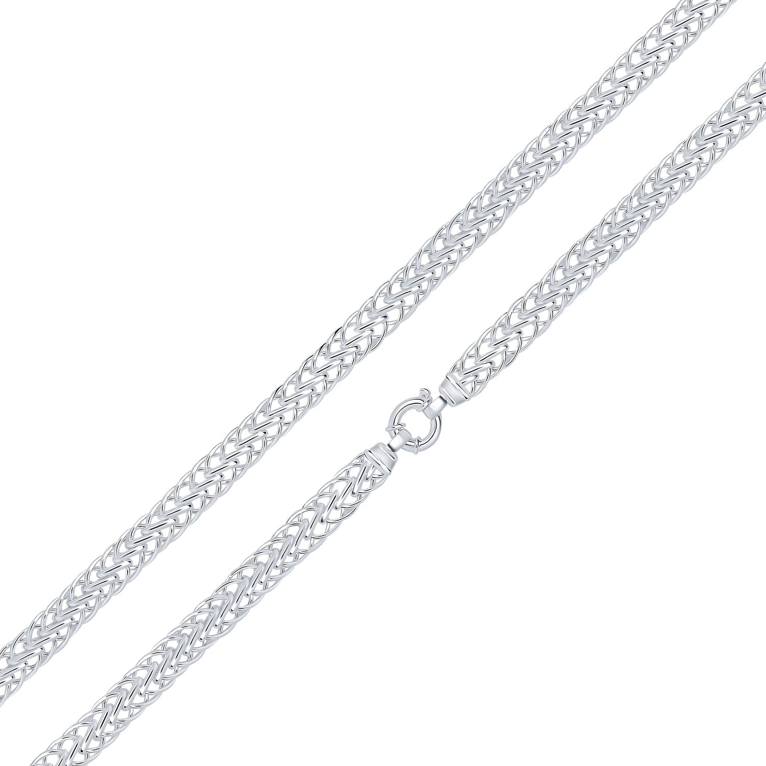 Sterling Silver 9mm Flat Spiga Bracelet