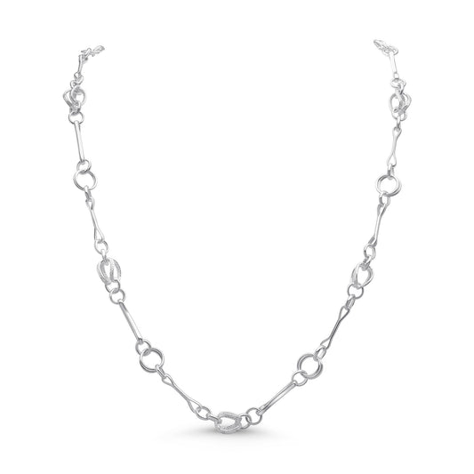 Sterling Silver Handmade Solid 8mm Twist Circles Necklace