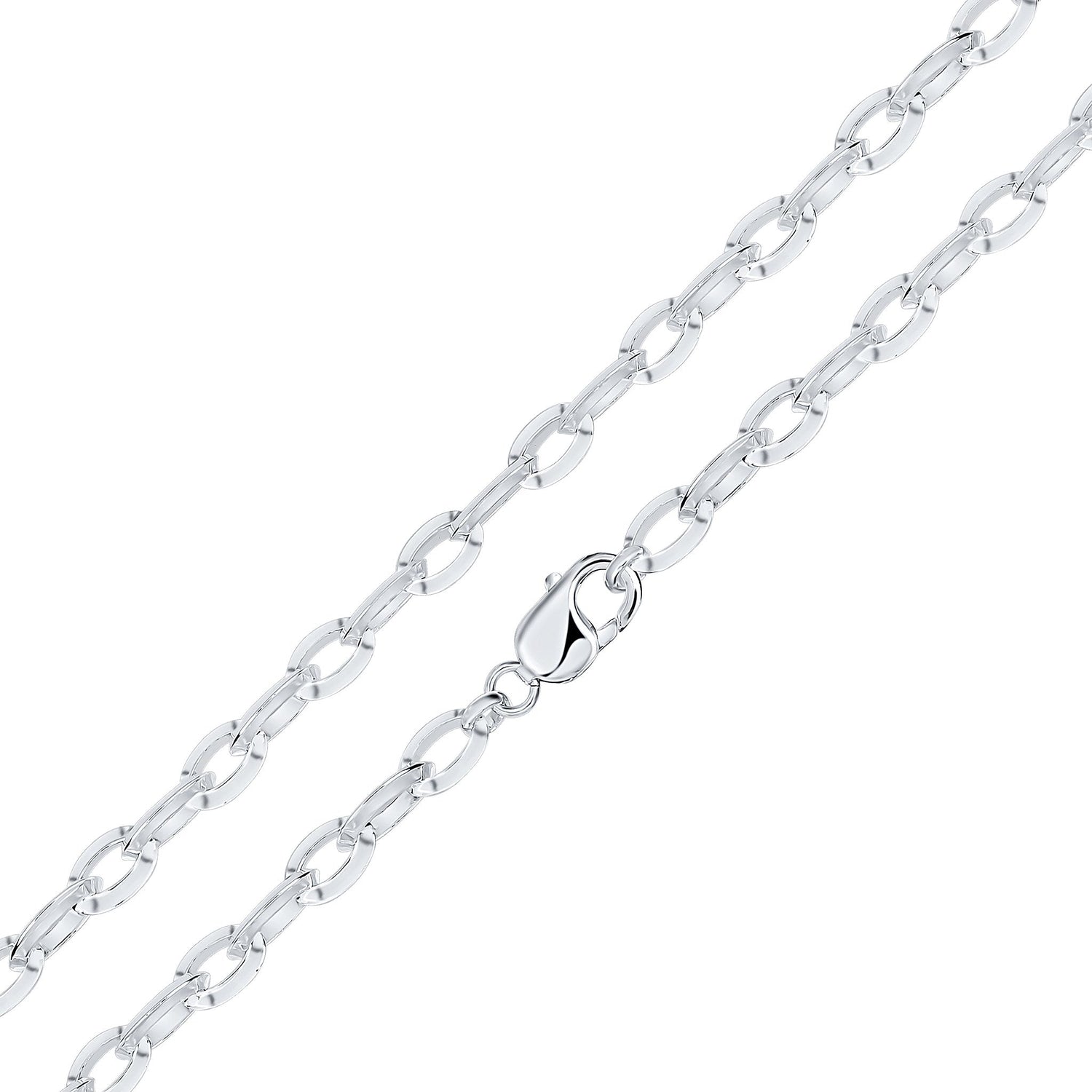 Sterling Silver Handmade Solid 8mm Bevelled Oval Bracelet