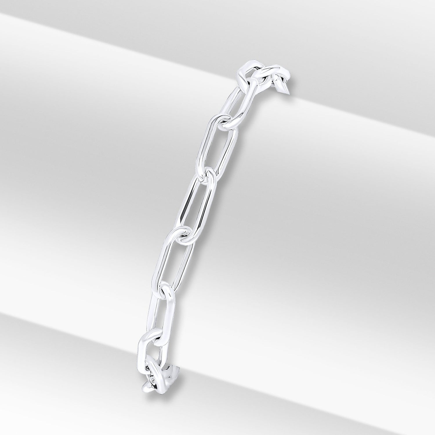 Sterling Silver 4x12mm Paperchain Link Bracelet