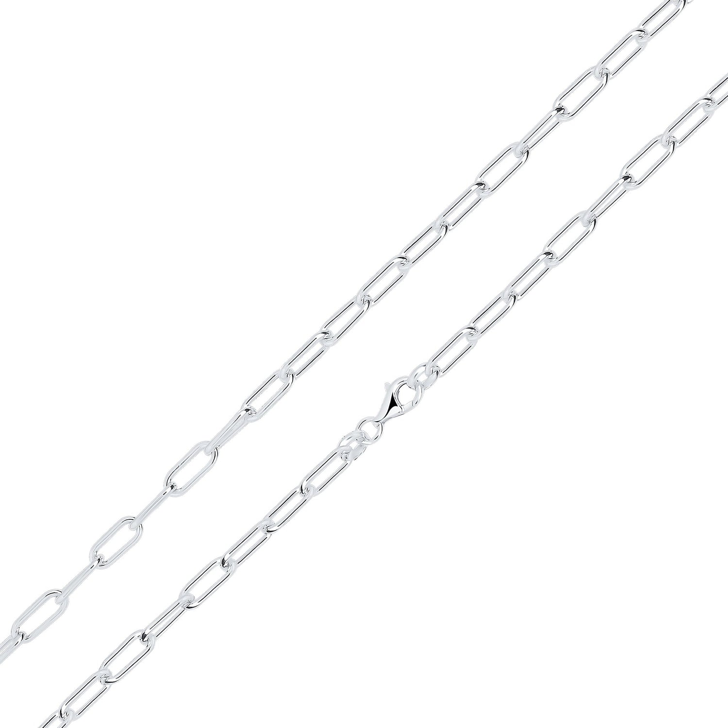 Sterling Silver 4x12mm Paperchain Link Bracelet