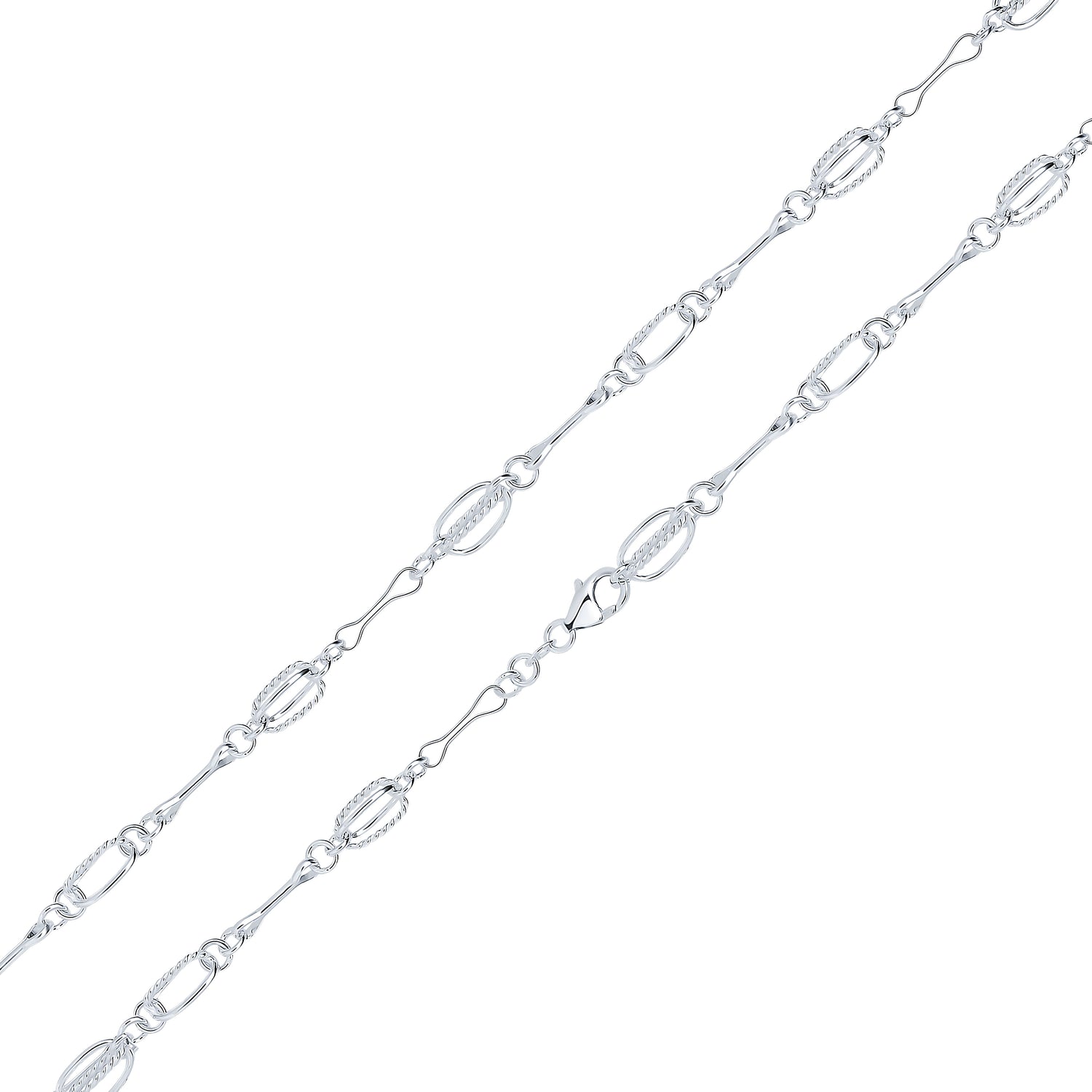 Sterling Silver Handmade Solid 7.6mm Pinch Pin Cage Bracelet