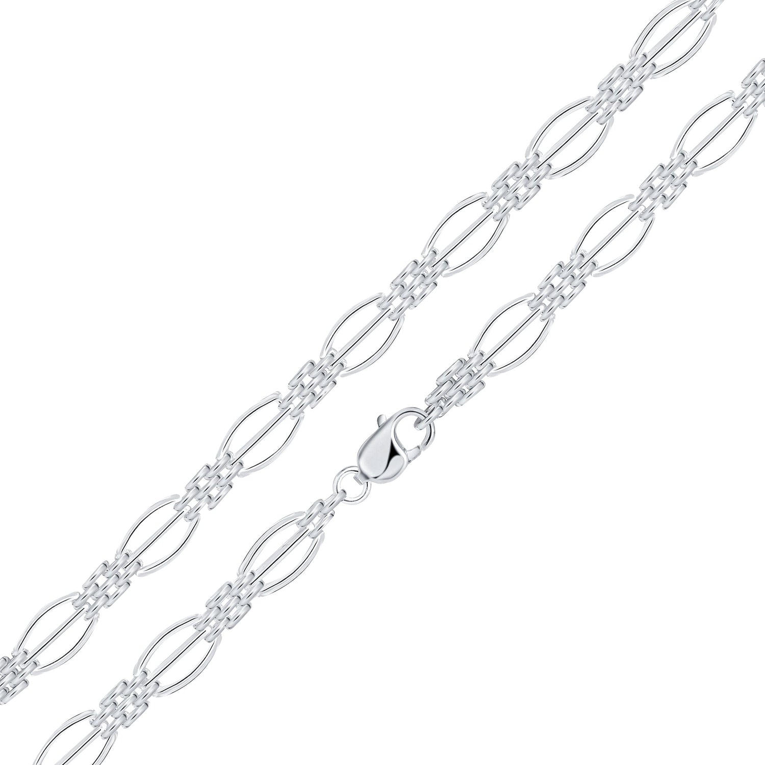 Sterling Silver 9mm Curved Gate Bracelet