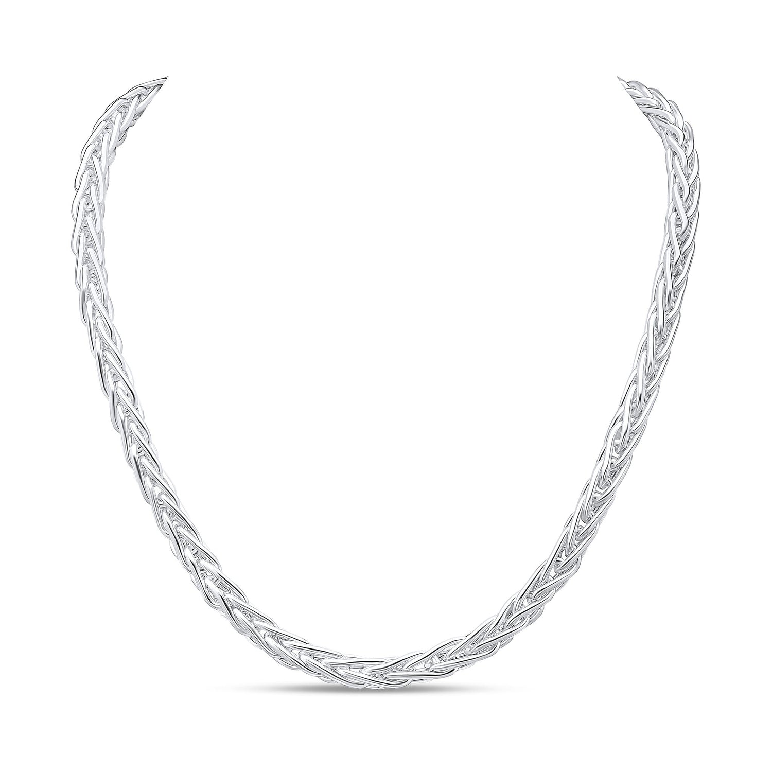 Sterling Silver 7.5mm Spiga Chain Necklace