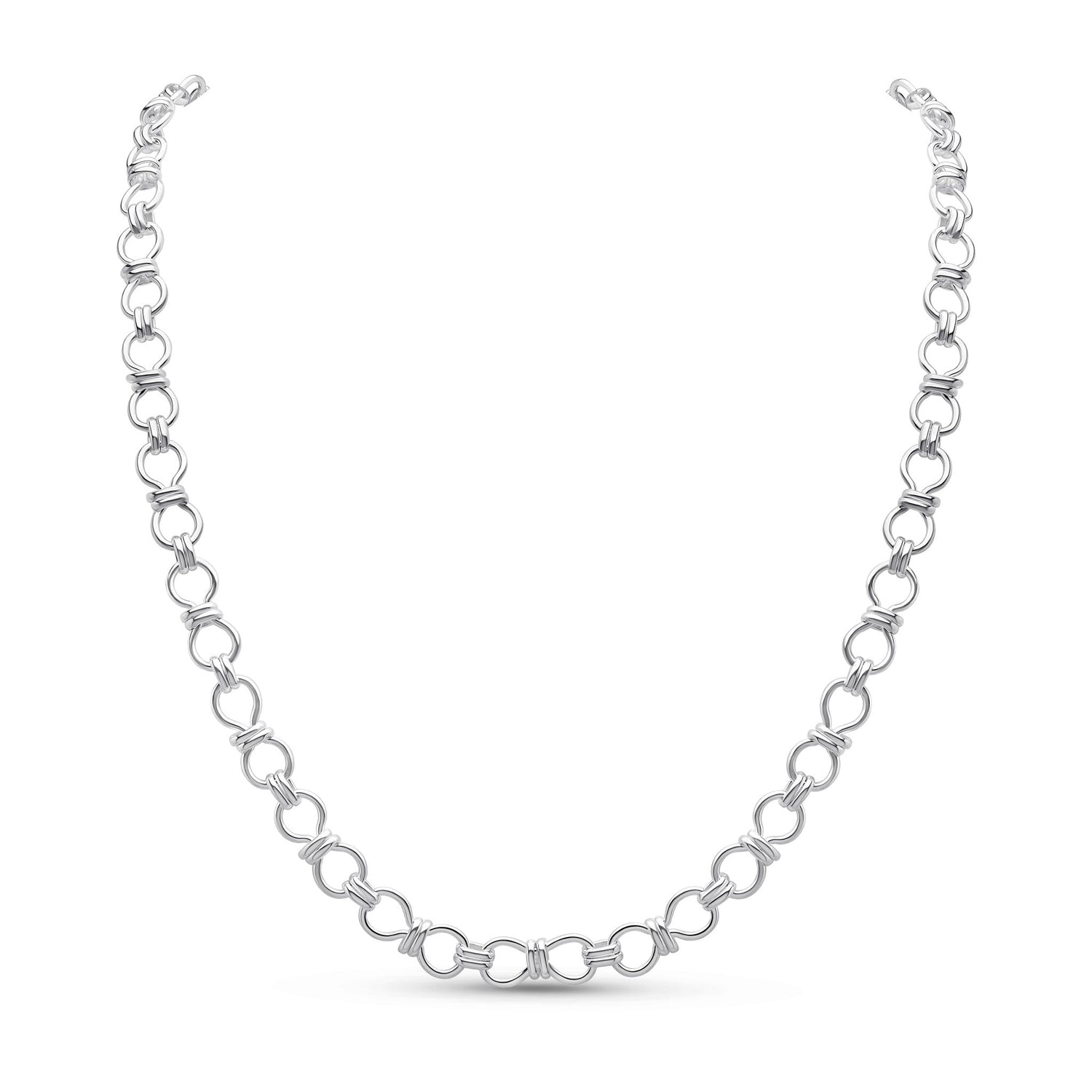 Sterling Silver 7mm Handmade Bow Tie Necklace