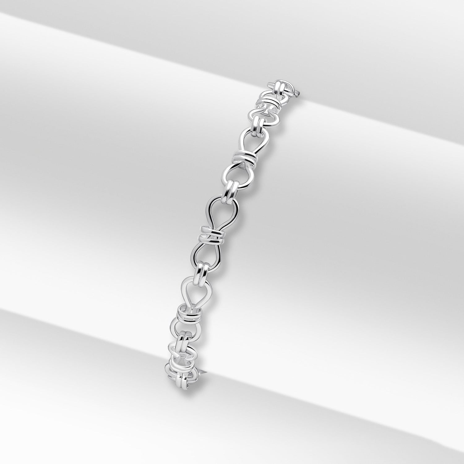 Sterling Silver 7mm Handmade Bow Tie Bracelet