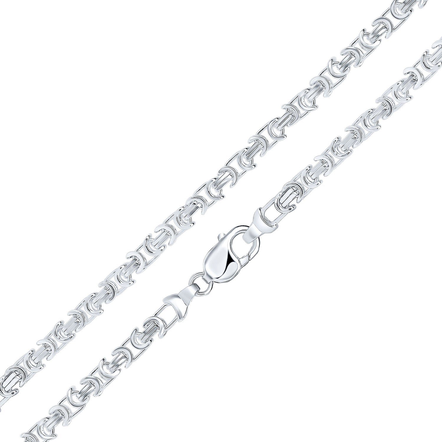Silver 6mm Handmade Flat Byzantine Chain