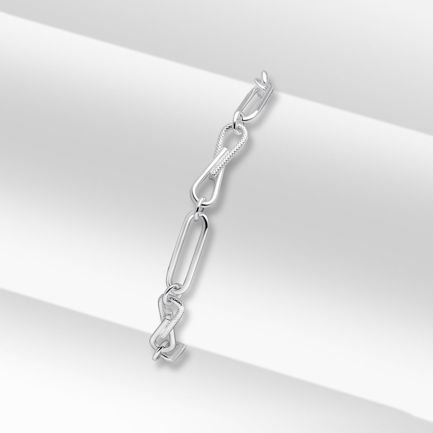 Sterling Silver Handmade Solid 6mm Infinity Oval Bracelet