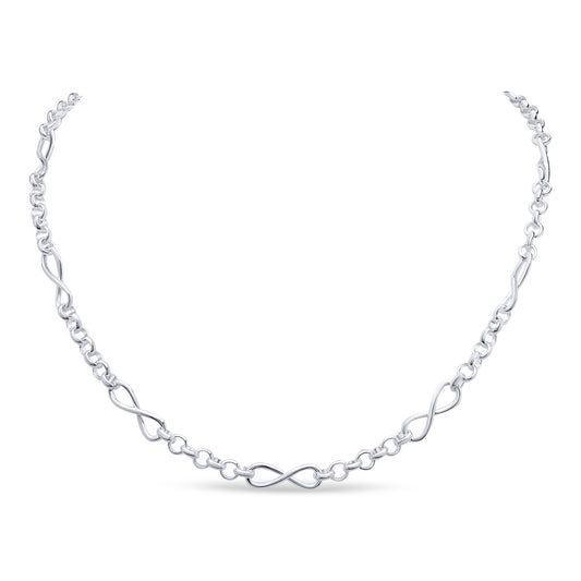 Sterling Silver 6.3mm Handmade Infinity Belcher Necklace