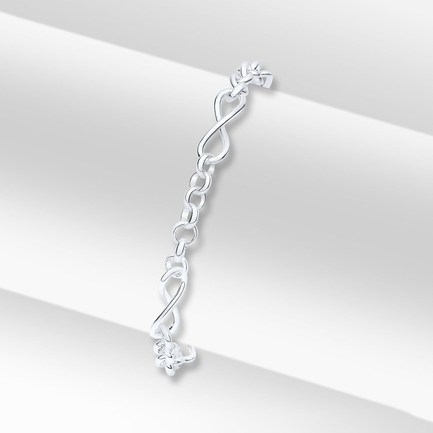 Sterling Silver 6.3mm Handmade Infinity Belcher Bracelet
