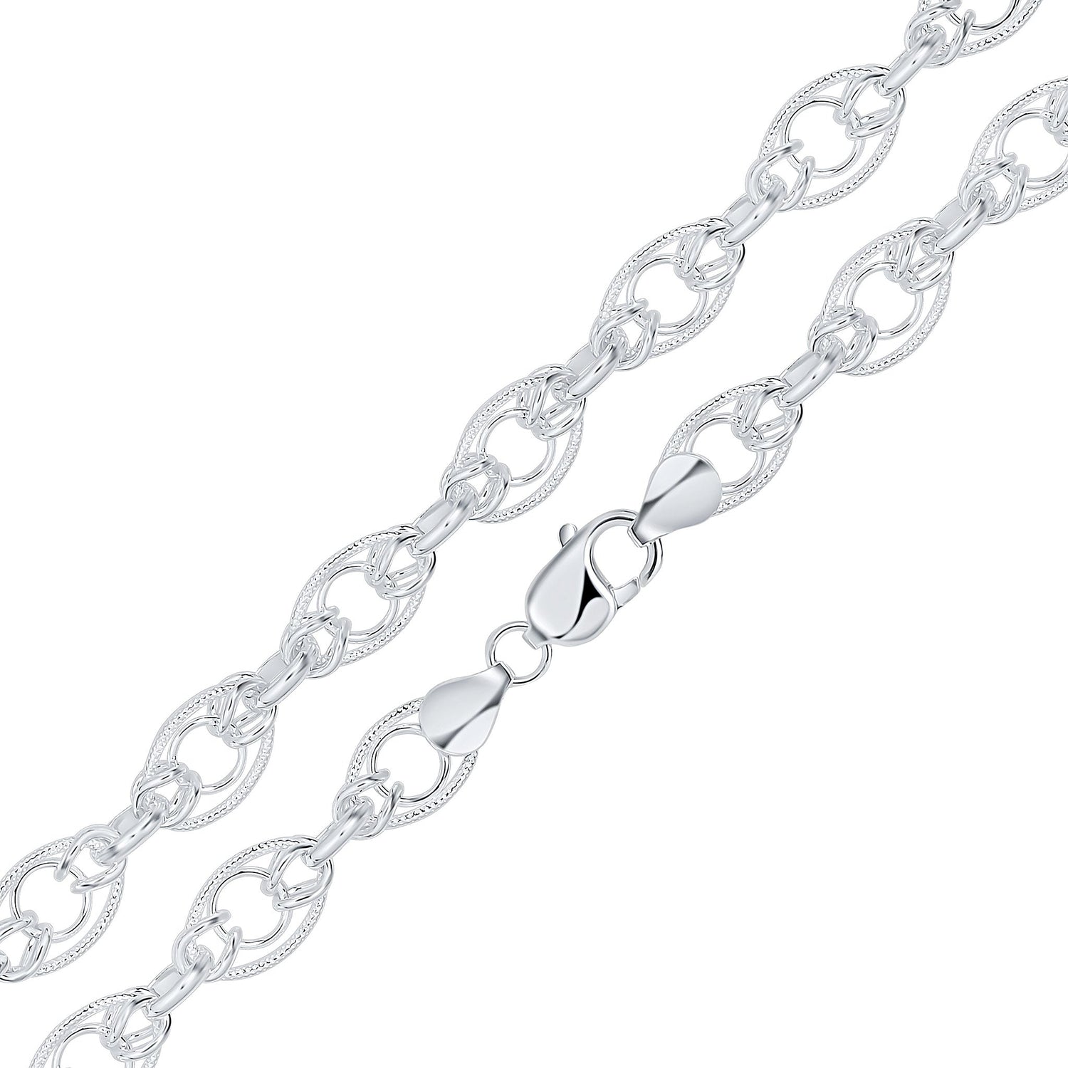 Sterling Silver 10.7mm Oval Knot Bracelet