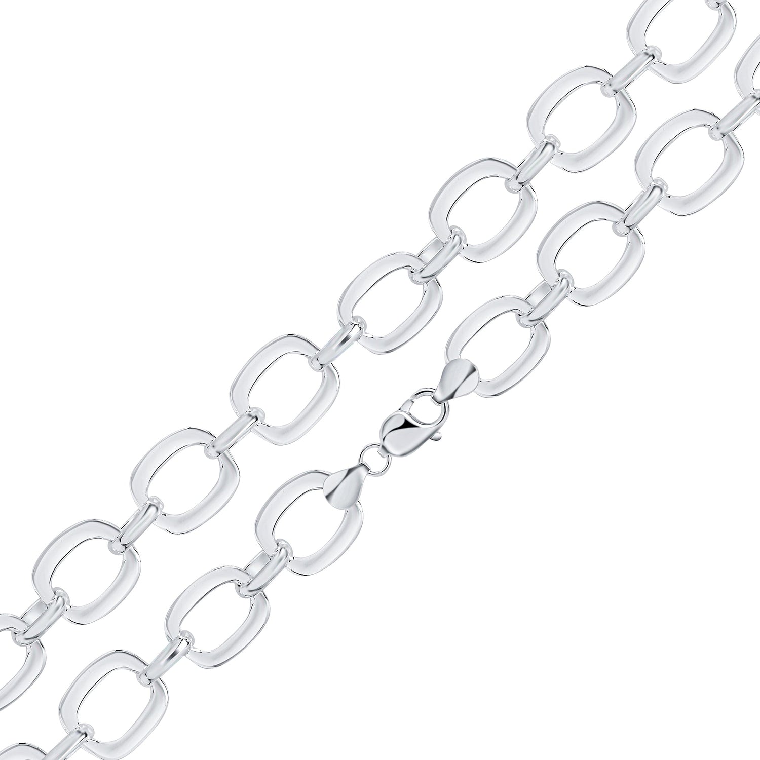 Sterling Silver 19mm Square Fancy Bracelet