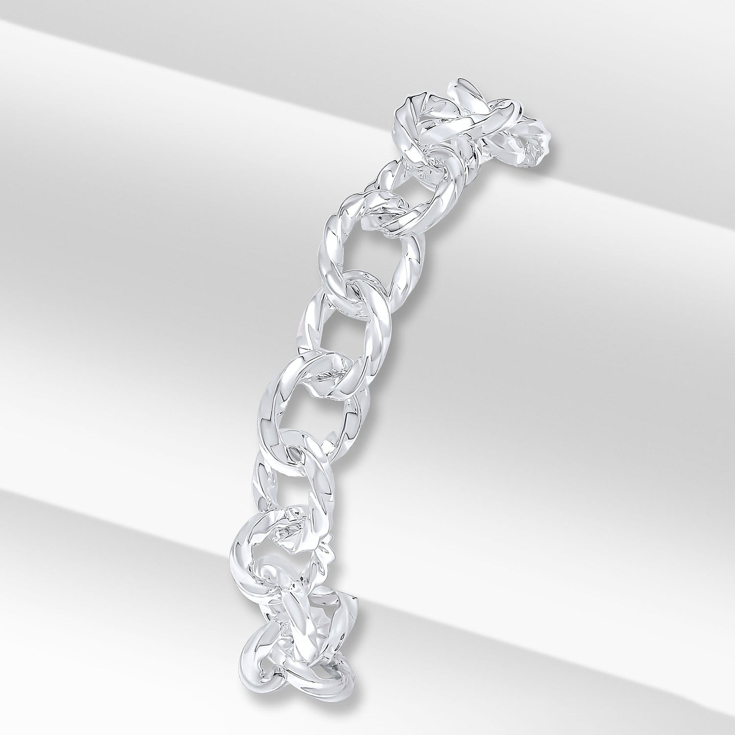 Sterling Silver 11mm Oval Twist Bracelet