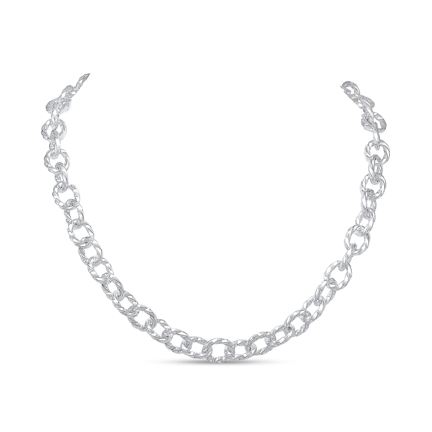 Sterling Silver 11mm Oval Twist Necklace