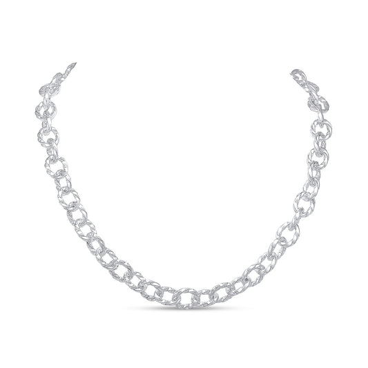 Sterling Silver 11mm Oval Twist Necklace