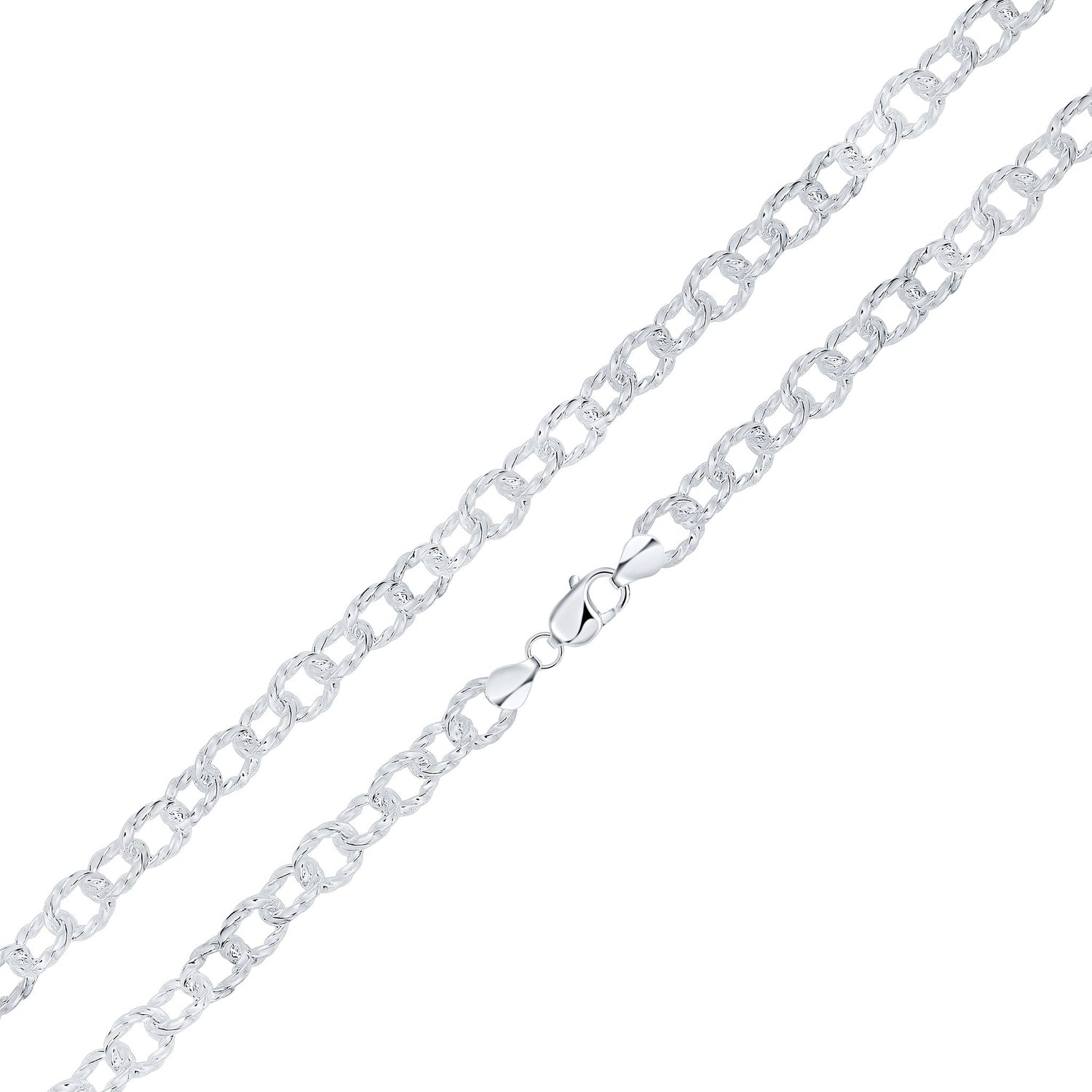 Sterling Silver 11mm Oval Twist Bracelet